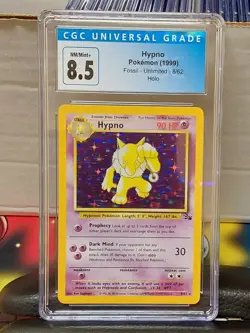 1999 Pokemon Fossil Unlimited Hypno Holo #8/62 CGC 8.5 - Image 1