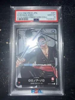 2022 ONE PIECE JAPANESE 25TH ANNIVERSARY PREMIUM COLLECTION RORONOA ZORO PSA 10 - Image 1