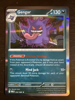 Pokemon Gengar 050/088 POR EN Stage 2 HP130 Mind Jack Rare Nintendo TCG Card - Image 1