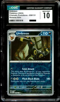 CGC 10 GEM MINT Umbreon 059/131 REVERSE HOLO Prismatic Evolutions Pokemon Card - Image 2
