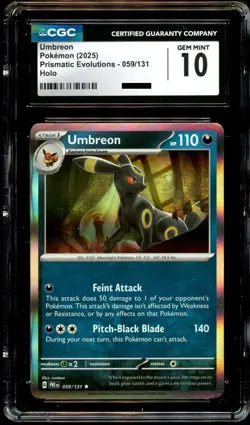 CGC 10 GEM MINT Umbreon 059/131 HOLO RARE Prismatic Evolutions Pokemon Card - Image 2