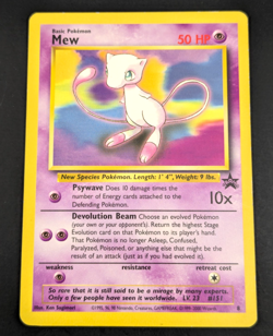 Mew #8 Vintage Pokemon Card Black Star Promo Rare - LP - W/ AD Card - Image 1