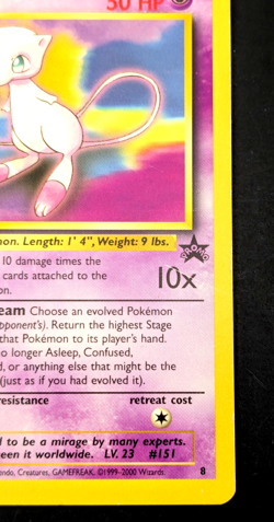 Mew #8 Vintage Pokemon Card Black Star Promo Rare - LP - W/ AD Card - Image 3