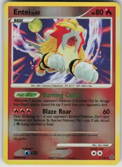Pokemon TCG Entei Holo Rare Reverse Holo Secret Wonders 4/132 - Image 1