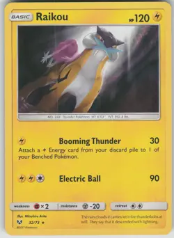 Pokemon TCG Raikou Holo Rare Shining Legends 32/73 - Image 1