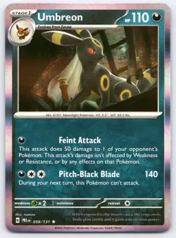 Umbreon 059/131 Holo Rare Prismatic Evolutions Pokemon NM - Image 1