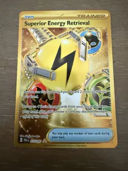 Pokemon Superior Energy Retrieval 277/193 Paldea Evolved Gold Hyper Rare Holo - Image 1