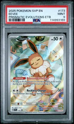 2025 POKEMON SVP EN-SV BLACK STAR PROMO #173 EEVEE PSA 9 - Image 1