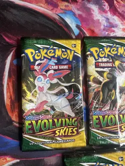 3x Pokemon Evolving Skies Opened Pack Arts Set - Image 2