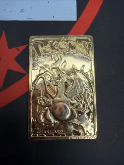 Pokemon Charizard 23K Gold Plated Playing bar 1999 - Image 1