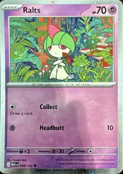 Ralts (Cosmos Holo) 058/132 PROMO Pokemon NM 2X SWIRLS - Image 3