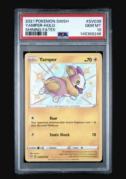 2021 POKEMON SWORD & SHIELD SHINING FATES #SV039 YAMPER-HOLO PSA 10 - Image 1