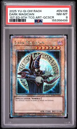 Dark Magician RA04-EN106 1st Edition-9th QCR Yugioh PSA 8 *498 - Image 1