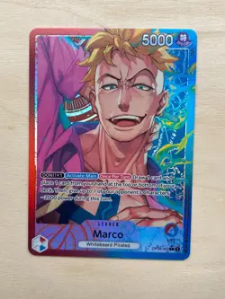 One Piece CCG Marco (Alt Art) Leader OP08-002 Parallel Two Legends NM English - Image 1