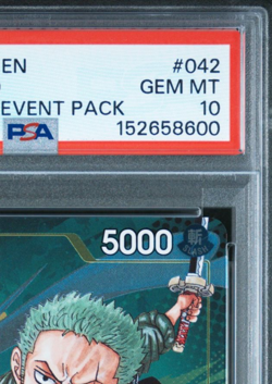 One Piece Roronoa Zoro Championship Event Stamped P-042 PSA 10 Gem Mint - Image 4
