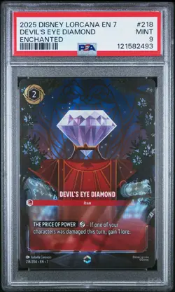 2025 DISNEY LORCANA EN 7-ARCHAZIA'S ISLAND ENCHANTED DEVIL'S EYE DIAMOND PSA 9 - Image 1
