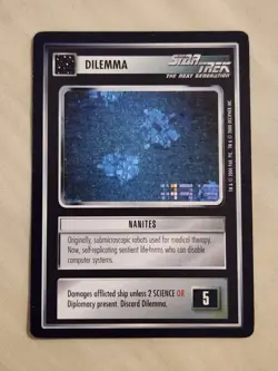 Star Trek CCG Dilemma Nanites Black Boarder Card - Image 1
