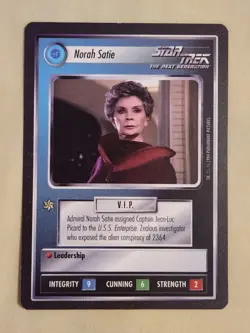 Star Trek CCG 1E 1994 Black Border BB NORAH SATIE Card NEVER PLAYED - Image 1