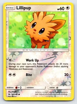 Lillipup 103/149 Common SM Base Set Pokemon Reverse Holo Lightly Played - Image 1
