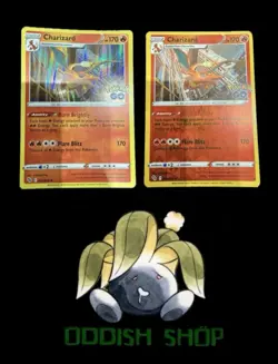 POKEMON TCG -POGO - CHARIZARD HOLO & REVERSE HOLO - 010/078 - NM - POGO STAMP - Image 1