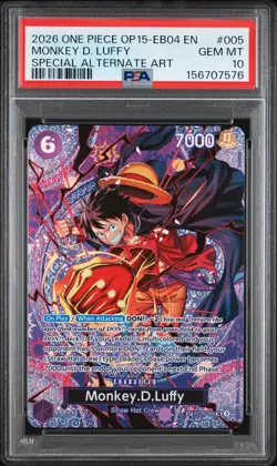 One Piece OP15-EB04 Monkey D. Luffy #005 Special Alternate PSA 10 - Image 1