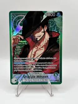 One Piece CCG Dracule Mihawk OP14-020 Leader Alt Art - English - NM+ - Image 1