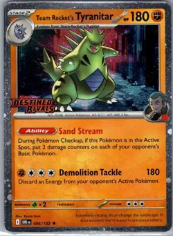 Team Rocket's Tyranitar (Prerelease) 096/182 Holo - Pokemon Card - NM - Image 1