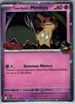 Team Rocket's Mimikyu 097/217 Pre Release - Pokemon Card - NM - Image 1