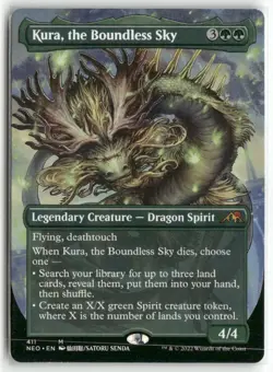 Kura, the Boundless Sky (Borderless) 411 Kamigawa: Neon Dynasty MTG LP - Image 1