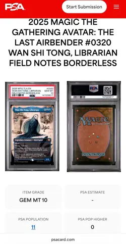 PSA 10 2025 MTG AVATAR: LAST AIRBENDER BORDERLESS WAN SHI TONG, LIBRARIAN - Image 3