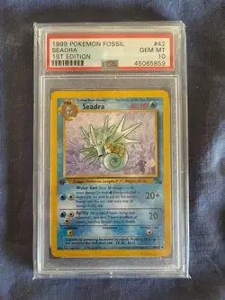 Seadra Pokemon Fossil Gem Mint PSA 10 1st Edition - Image 1