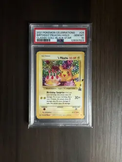 2021 POKEMON CELEBRATIONS BIRTHDAY PIKACHU-HOLO #24 PSA GEM MT 10 - Image 1