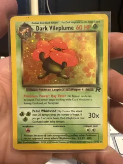 Pokemon 2000 Team Rocket 13/82 Dark Vileplume Holo Rare DAMAGED - Image 1