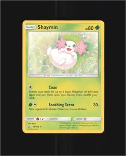 Shaymin 15/156 Holo Rare Ultra Prism Pokemon Heavily Played - Image 1