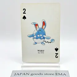Azumarill Pokemon #184A Playing Card Gold Poker Pichu Nintendo Japanese Vintage - Image 1