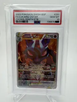 Pokemon Lucario VSTAR SWSH291 Crown Zenith Promo Holo PSA 10 270 HP - Image 1