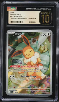 CGC Pristine 10 Eevee Prismatic Evolutions ETB Promo 2025 Pokemon Card #173 - Image 1