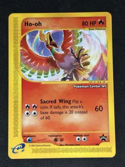 Ho-Oh # 52 WOTC Black Star PROMO "Pokemon Center NY" Stamped Card NEAR MINT - Image 1