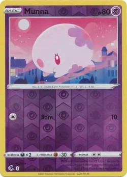 Munna 121/264 Reverse Holo | Fusion Strike | Pokemon Card - Image 1