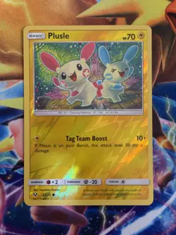 Pokemon Card Plusle Reverse Holo Common Shining Legends 33/73 NM - Image 1