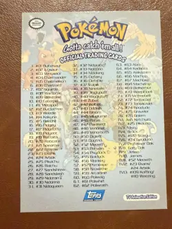 1999 Topps Pokemon Series 1 TV Animation Silver Foil Checklist Blue Logo NNO - Image 2