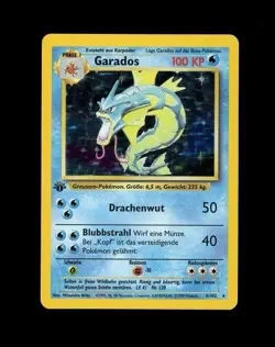 1999 WOTC Pokemon 1st EDITION GYARADOS HOLO 6/102 RARE! LP GERMAN GARADOS - Image 1