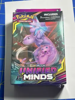 Unified Minds Hanger Box 3 Booster Packs Factory Sealed New Sun & Moon Pokemon - Image 1