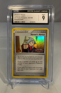 2007 Pokemon EX Power Keepers Steven's Advice 83/108 Reverse Holo Stamped CGC 9 - Image 1