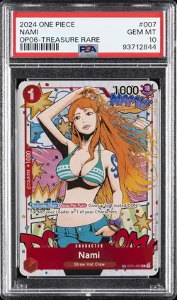 2024 ONE PIECE OP06-WINGS OF THE CAPTAIN TREASURE RARE #007 NAMI PSA 10 - Image 1
