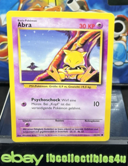ABRA 43/102 30 KP GERMAN Base Set 1999 WOTC Pokemon Card -NM FREE SHIPPING - Image 1