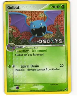 Golbat Stamped Reverse Holo Pokemon TCG Deoxys 31/107 LP - Image 1