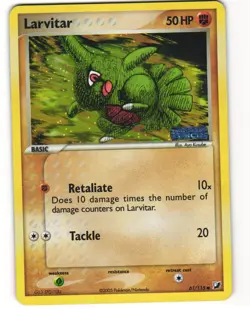 Larvitar Stamped Reverse Holo Pokemon TCG Unseen Forces 61/115 LP - Image 1
