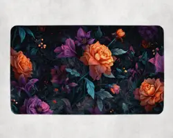 MTG Playmat | Dark Floral Themed Playmat | Unofficial MTG Playmat - Image 1