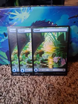 x3 Island BLB Bloomburrow MTG 266 FULL ART BASIC LAND M/NM X3 - Image 1